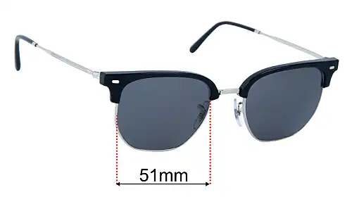 Sunglass Fix Replacement Lenses for Ray-Ban RB4416 New Clubmaster - 51mm Wide Ray-Ban RB4416 New Clubmaster Replacement Lenses 51mm wide