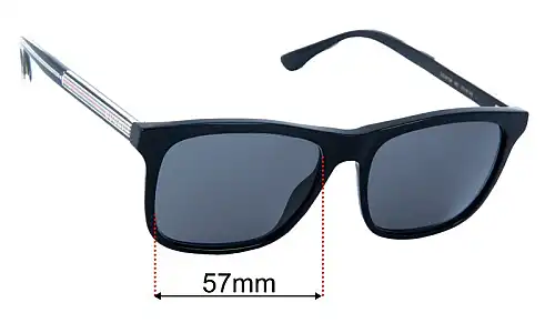 Sunglass Fix Replacement Lenses for Gucci GG0381SN - 57mm Wide Gucci GG0381SN Replacement Lenses 57mm wide
