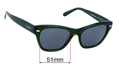 Sunglass Fix Replacement Lenses for Vogue VO5445-S - 51mm Wide Vogue VO5445-S Replacement Lenses 51mm wide