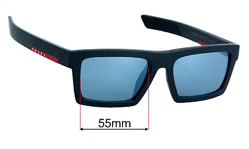 Sunglass Fix Replacement Lenses for Prada SPS02Z-U - 55mm Wide Prada SPS02Z-U Replacement Lenses 55mm wide