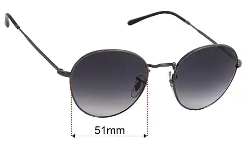 Sunglass Fix Replacement Lenses for Ray-Ban RB3582 David - 51mm Wide Ray-Ban RB3582 David Replacement Lenses 51mm wide