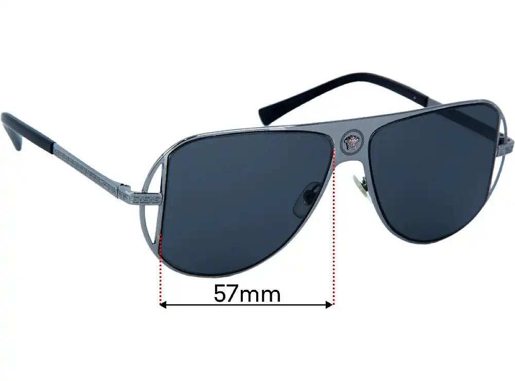 Sunglass Fix Replacement Lenses for Versace MOD 2212 - 57mm Wide Sunglass Fix Replacement Lenses for Versace MOD 2212 - 57mm Wide