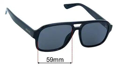 Sunglass Fix Replacement Lenses for Gucci GG1342S - 59mm Wide Gucci GG1342S Replacement Lenses 59mm wide