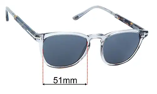 Sunglass Fix Replacement Lenses for Tom Ford TF5891 - 51mm Wide Tom Ford TF5891 Replacement Lenses 51mm wide
