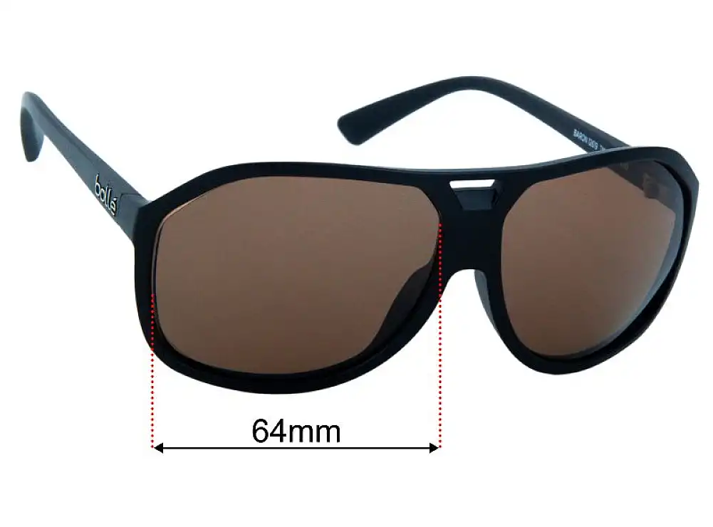 Sunglass Fix Replacement Lenses for Bolle Baron - 64mm Wide Sunglass Fix Replacement Lenses for Bolle Baron - 64mm Wide