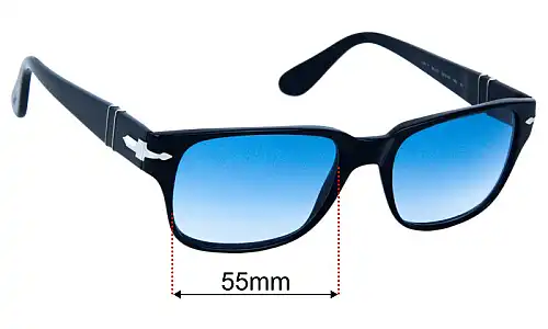 Sunglass Fix Replacement Lenses for Persol 3288-S - 55mm Wide Persol 3288-S Replacement Lenses 55mm wide
