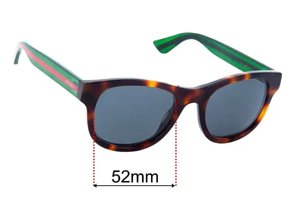 Sunglass Fix Replacement Lenses for Gucci GG0003SN - 52mm Wide Sunglass Fix Replacement Lenses for Gucci GG0003SN - 52mm Wide