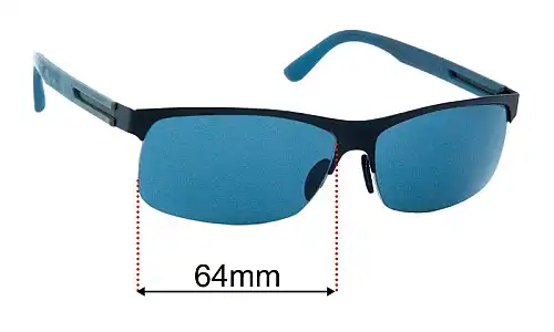 Sunglass Fix Replacement Lenses for Porsche P 8584 - 64mm Wide Porsche P 8584 Replacement Lenses 64mm wide