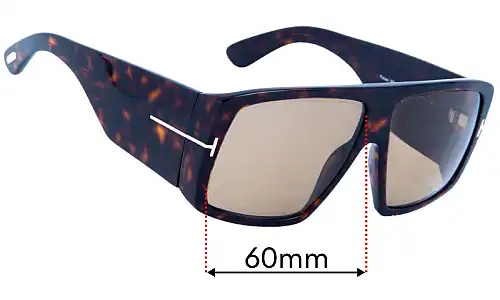 Sunglass Fix Replacement Lenses for Tom Ford Raven TF1036 - 60mm Wide Tom Ford Raven TF1036 Replacement Lenses 60mm wide