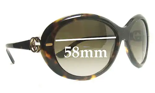 Sunglass Fix Replacement Lenses for Gucci GG2988/S - 58mm Wide Sunglass Fix Replacement Lenses for Gucci GG2988/S - 58mm Wide