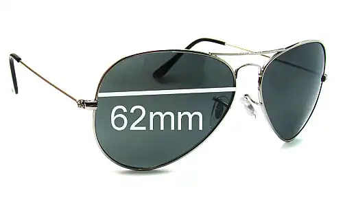 Sunglass Fix Replacement Lenses for Ray-Ban RB3026 Italy Aviator - Not Large Metal - 62mm Wide Ray-Ban RB3026 Italy Aviator - Not Large Metal Replacement Lenses 62mm wide