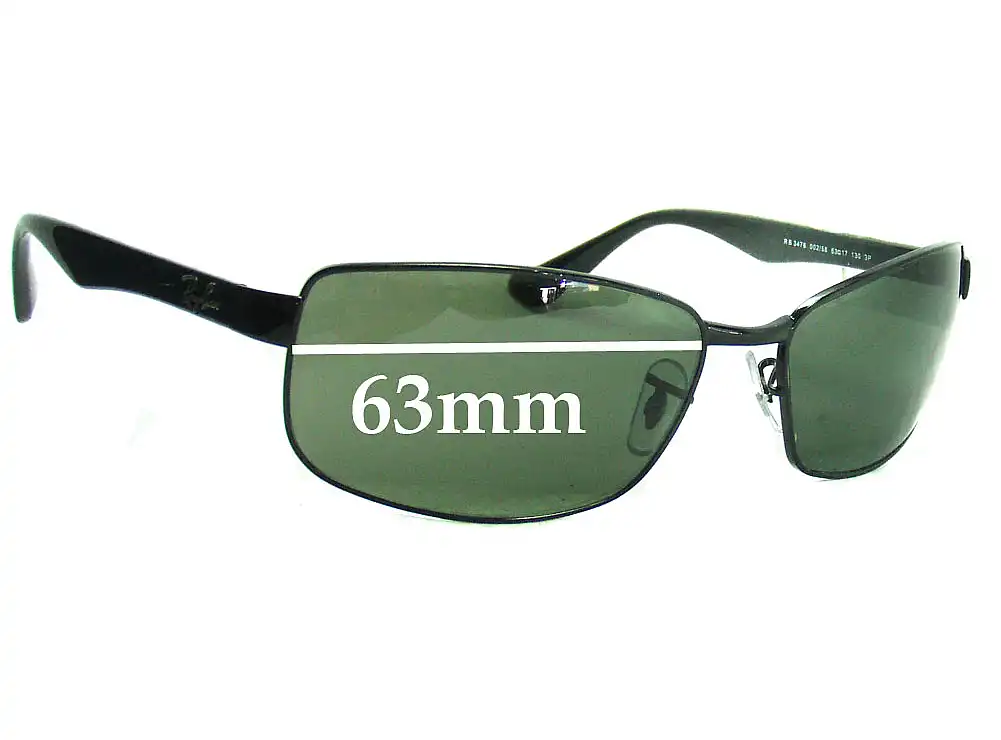 Sunglass Fix Replacement Lenses for Ray-Ban RB3478 - 63mm Wide Sunglass Fix Replacement Lenses for Ray-Ban RB3478 - 63mm Wide