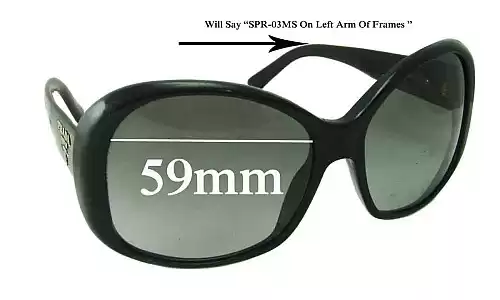 Sunglass Fix Replacement Lenses for Prada SPR03MS - 59mm Wide Sunglass Fix Replacement Lenses for Prada SPR03MS - 59mm Wide