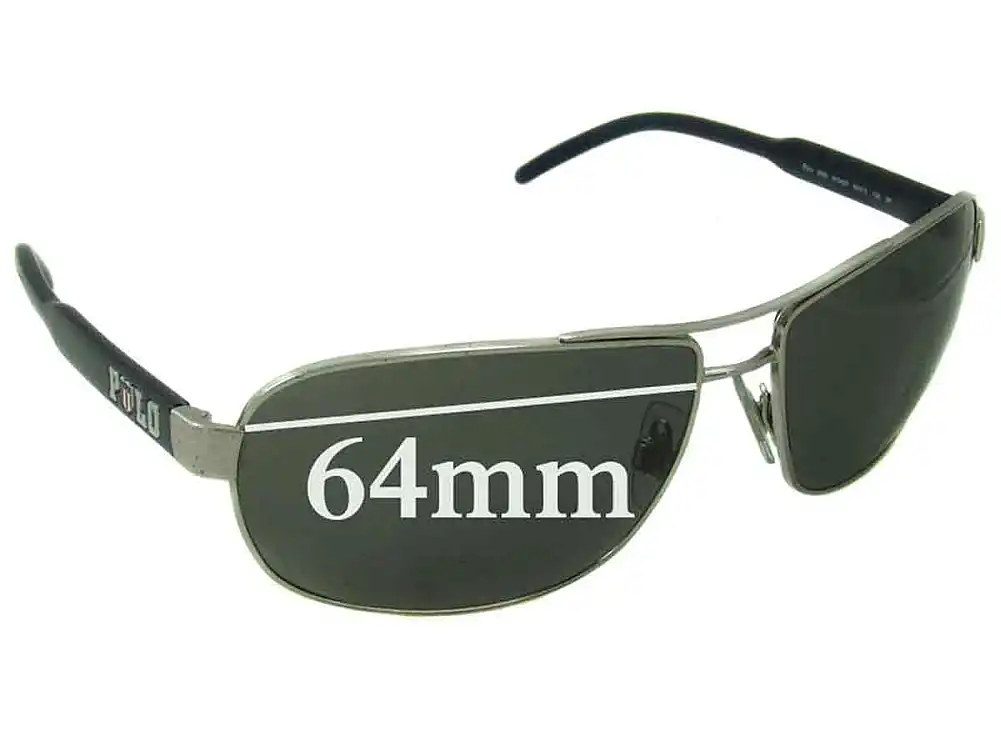 Sunglass Fix Replacement Lenses for Polo RA 3053 - 64mm Wide Sunglass Fix Replacement Lenses for Polo RA 3053 - 64mm Wide