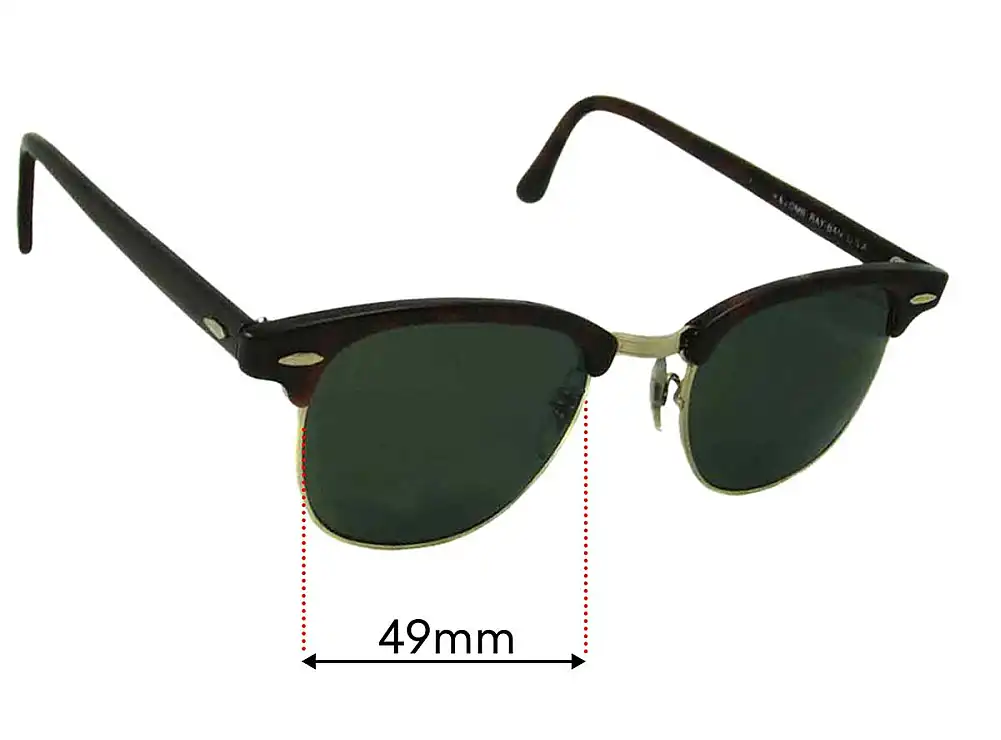 Sunglass Fix Replacement Lenses for Ray-Ban B&L Clubmaster WO366 - 49mm Wide Sunglass Fix Replacement Lenses for Ray-Ban B&L Clubmaster WO366 - 49mm Wide