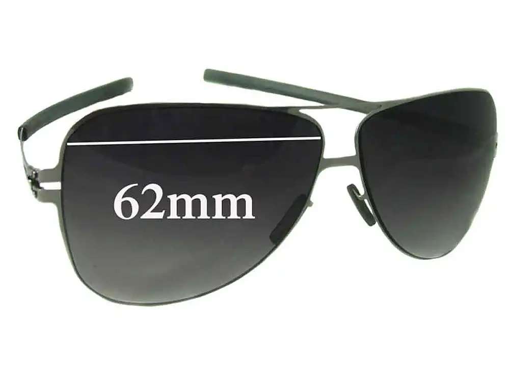 Sunglass Fix Replacement Lenses for IC! Berlin Zain - 62mm Wide Sunglass Fix Replacement Lenses for IC! Berlin Zain - 62mm Wide