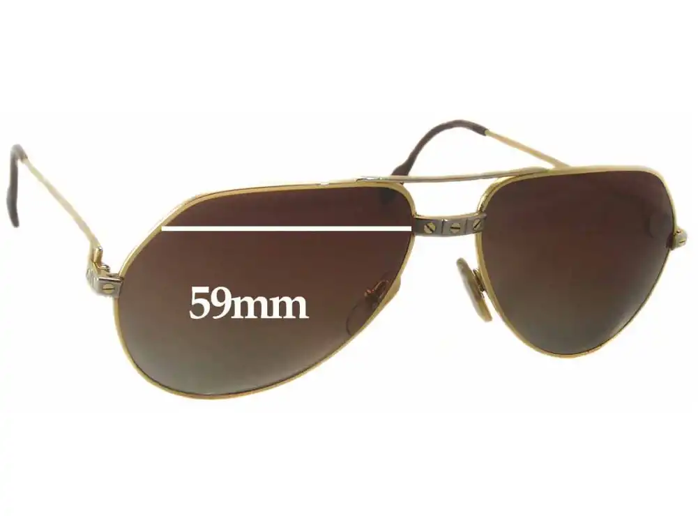 Sunglass Fix Replacement Lenses for Cartier Vendome Santos - 59mm Wide Sunglass Fix Replacement Lenses for Cartier Vendome Santos - 59mm Wide