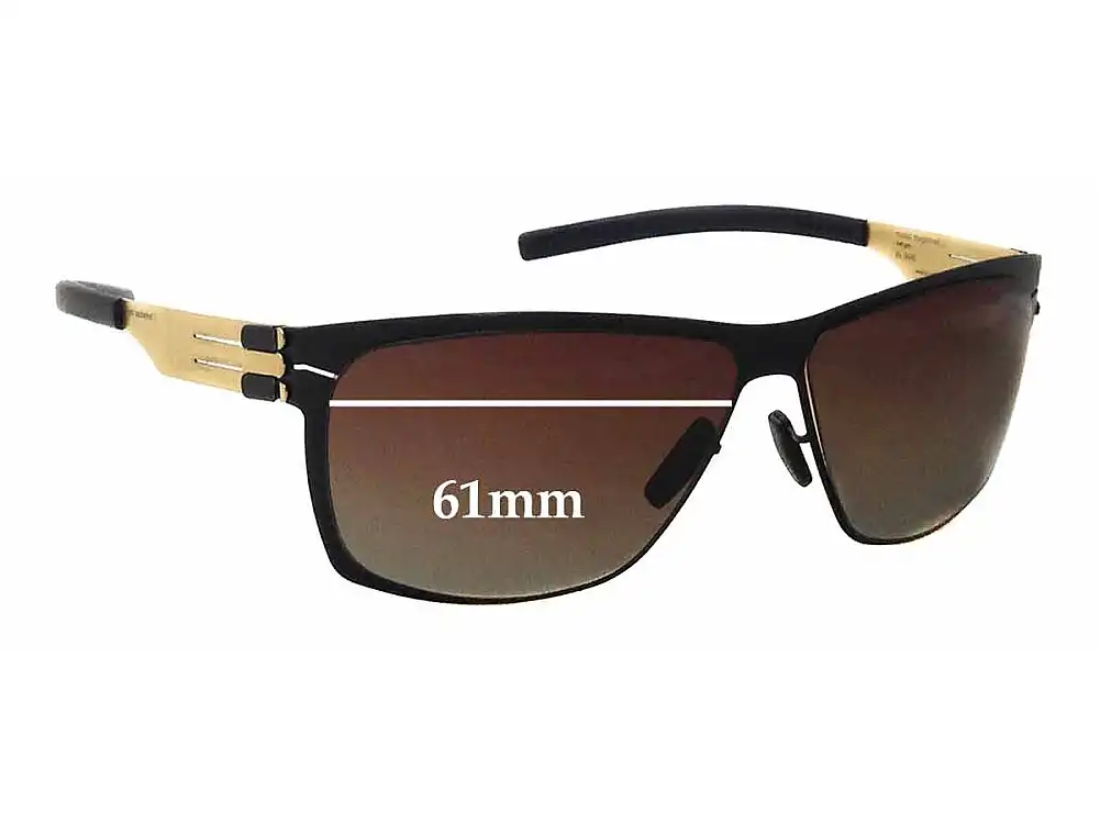 Sunglass Fix Replacement Lenses for IC! Berlin Magomed J. - 61mm Wide Sunglass Fix Replacement Lenses for IC! Berlin Magomed J. - 61mm Wide