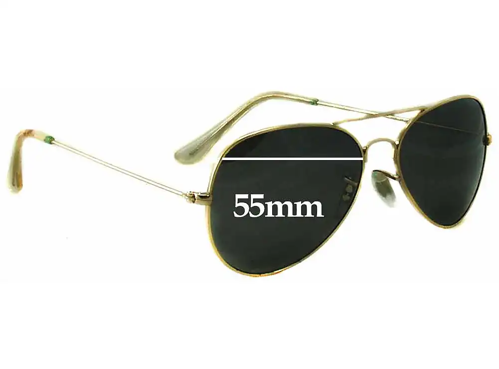 Sunglass Fix Replacement Lenses for Ray-Ban B&L RB3025 Large Metal Aviator - 55mm Wide Sunglass Fix Replacement Lenses for Ray-Ban B&L RB3025 Large Metal Aviator - 55mm Wide