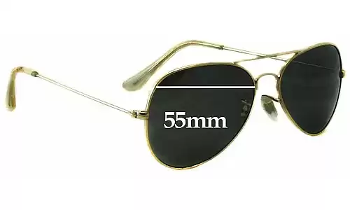 Sunglass Fix Replacement Lenses for Ray-Ban B&L RB3025 Large Metal Aviator - 55mm Wide Ray-Ban B&L RB3025 Large Metal Aviator Replacement Lenses 55mm wide