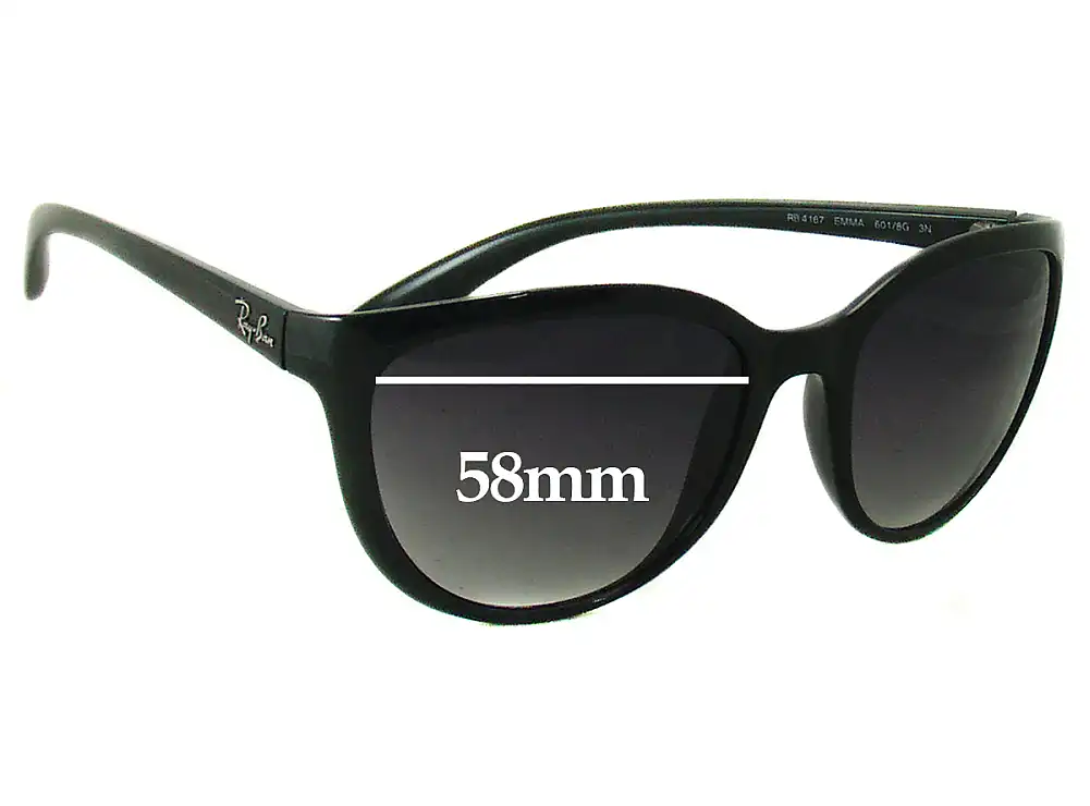 Sunglass Fix Replacement Lenses for Ray-Ban RB4167 Emma - 58mm Wide Sunglass Fix Replacement Lenses for Ray-Ban RB4167 Emma - 58mm Wide