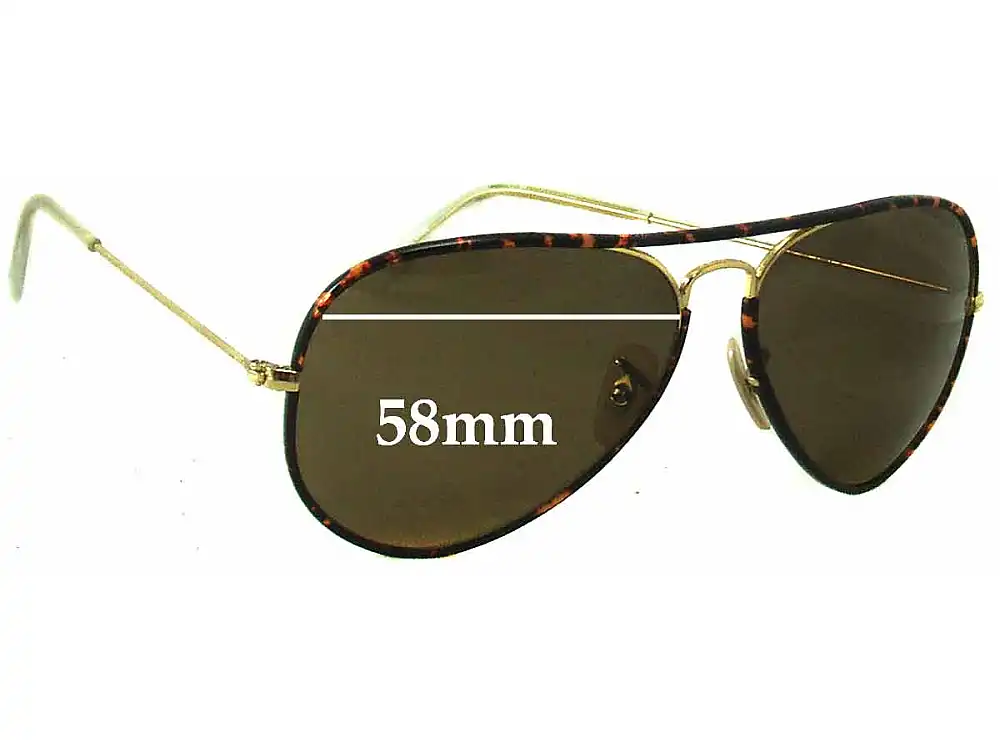 Sunglass Fix Replacement Lenses for Ray-Ban RB3025-J-M Aviator - 58mm Wide Sunglass Fix Replacement Lenses for Ray-Ban RB3025-J-M Aviator - 58mm Wide
