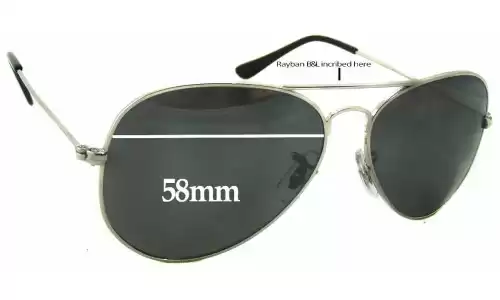 Sunglass Fix Replacement Lenses for Ray-Ban B&L RB1103 - 58mm Wide Ray-Ban B&L RB1103 Replacement Lenses 58mm wide
