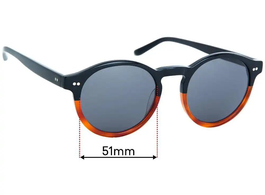 Sunglass Fix Replacement Lenses for Bailey Nelson Tyler - 51mm Wide Sunglass Fix Replacement Lenses for Bailey Nelson Tyler - 51mm Wide