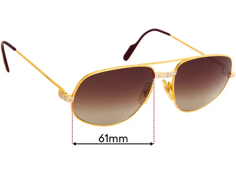Sunglass Fix Replacement Lenses for Cartier 1842112 - 61mm Wide Sunglass Fix Replacement Lenses for Cartier 1842112 - 61mm Wide