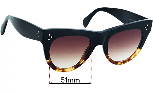 Sunglass Fix Replacement Lenses for Celine CL 40016I - 51mm Wide Sunglass Fix Replacement Lenses for Celine CL 40016I - 51mm Wide