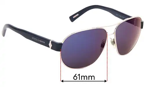 Sunglass Fix Replacement Lenses for Dolce & Gabbana DG2117 - 61mm Wide Sunglass Fix Replacement Lenses for Dolce & Gabbana DG2117 - 61mm Wide