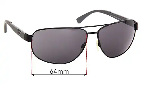 Sunglass Fix Replacement Lenses for Emporio Armani EA2036 - 64mm Wide Sunglass Fix Replacement Lenses for Emporio Armani EA2036 - 64mm Wide