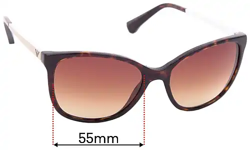 Emporio Armani EA4025 Replacement Lenses 55mm Sunglass Fix Replacement Lenses for Emporio Armani EA4025 - 55mm Wide
