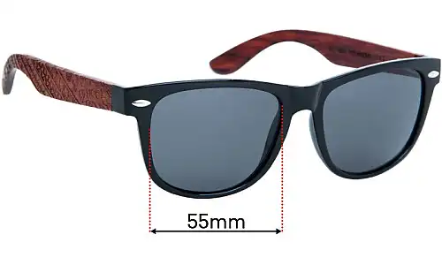 Sunglass Fix Replacement Lenses for Golden Coconut Creations Wa Voki - 55mm Wide Sunglass Fix Replacement Lenses for Golden Coconut Creations Wa Voki - 55mm Wide