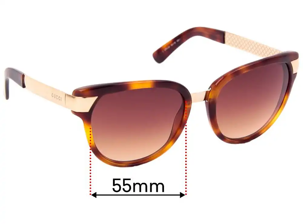 Sunglass Fix Replacement Lenses for Gucci GG3651/S - 55mm Wide Sunglass Fix Replacement Lenses for Gucci GG3651/S - 55mm Wide