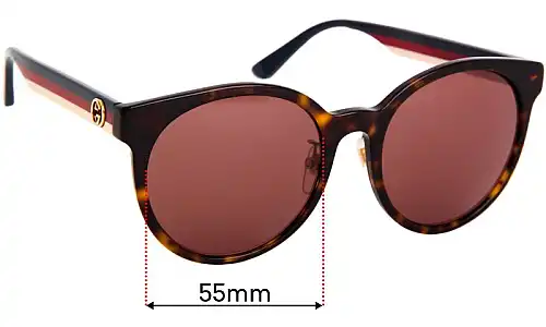 Sunglass Fix Replacement Lenses for Gucci GG0416SK - 55mm Wide Sunglass Fix Replacement Lenses for Gucci GG0416SK - 55mm Wide