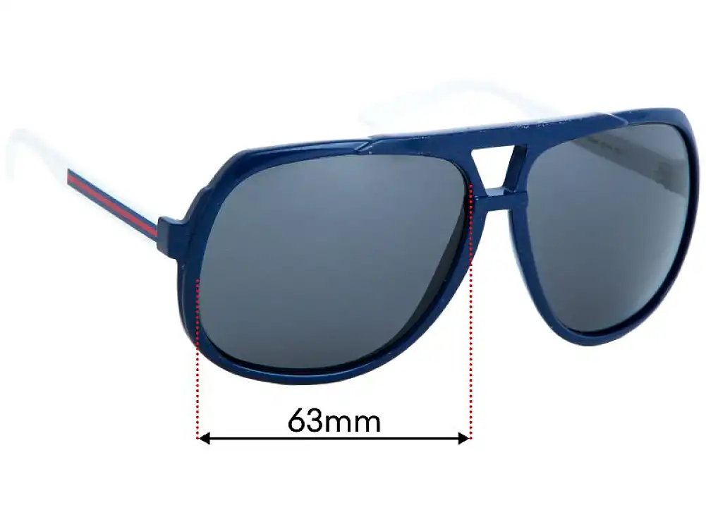 Sunglass Fix Replacement Lenses for Gucci GG1622/S - 63mm Wide Sunglass Fix Replacement Lenses for Gucci GG1622/S - 63mm Wide