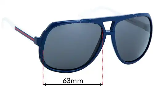 Sunglass Fix Replacement Lenses for Gucci GG1622/S - 63mm Wide Sunglass Fix Replacement Lenses for Gucci GG1622/S - 63mm Wide