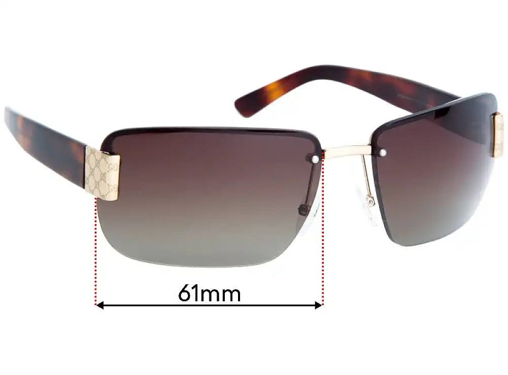 Sunglass Fix Replacement Lenses for Gucci GG1798 - 61mm Wide Sunglass Fix Replacement Lenses for Gucci GG1798 - 61mm Wide