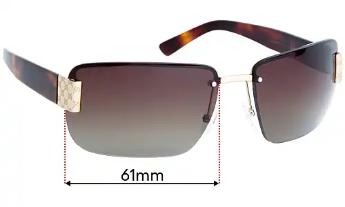 Sunglass Fix Replacement Lenses for Gucci GG1798 - 61mm Wide Sunglass Fix Replacement Lenses for Gucci GG1798 - 61mm Wide