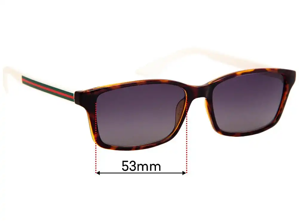 Sunglass Fix Replacement Lenses for Gucci Unknown Model - 53mm Wide Sunglass Fix Replacement Lenses for Gucci Unknown Model - 53mm Wide