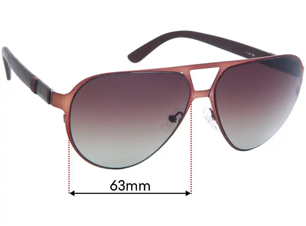 Sunglass Fix Replacement Lenses for Gucci Unknown Model - 63mm Wide Sunglass Fix Replacement Lenses for Gucci Unknown Model - 63mm Wide