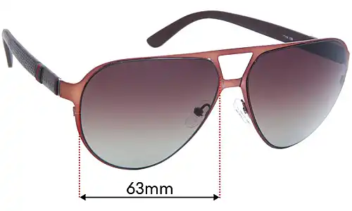 Sunglass Fix Replacement Lenses for Gucci Unknown Model - 63mm Wide Sunglass Fix Replacement Lenses for Gucci Unknown Model - 63mm Wide