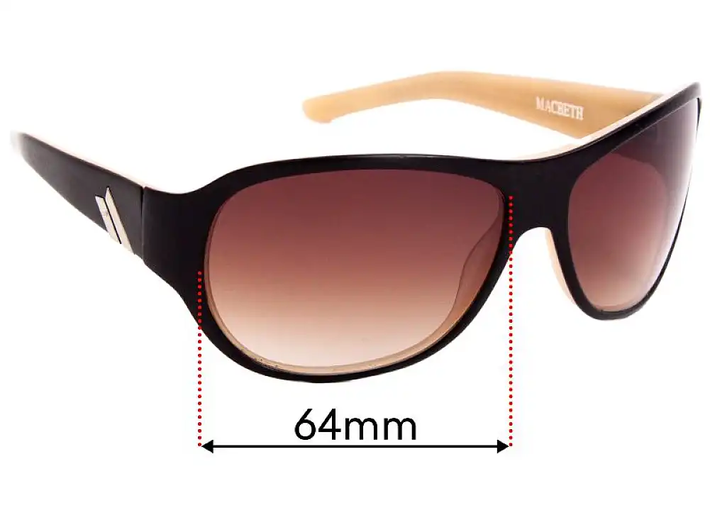 Sunglass Fix Replacement Lenses for Macbeth Metro - 64mm Wide Sunglass Fix Replacement Lenses for Macbeth Metro - 64mm Wide