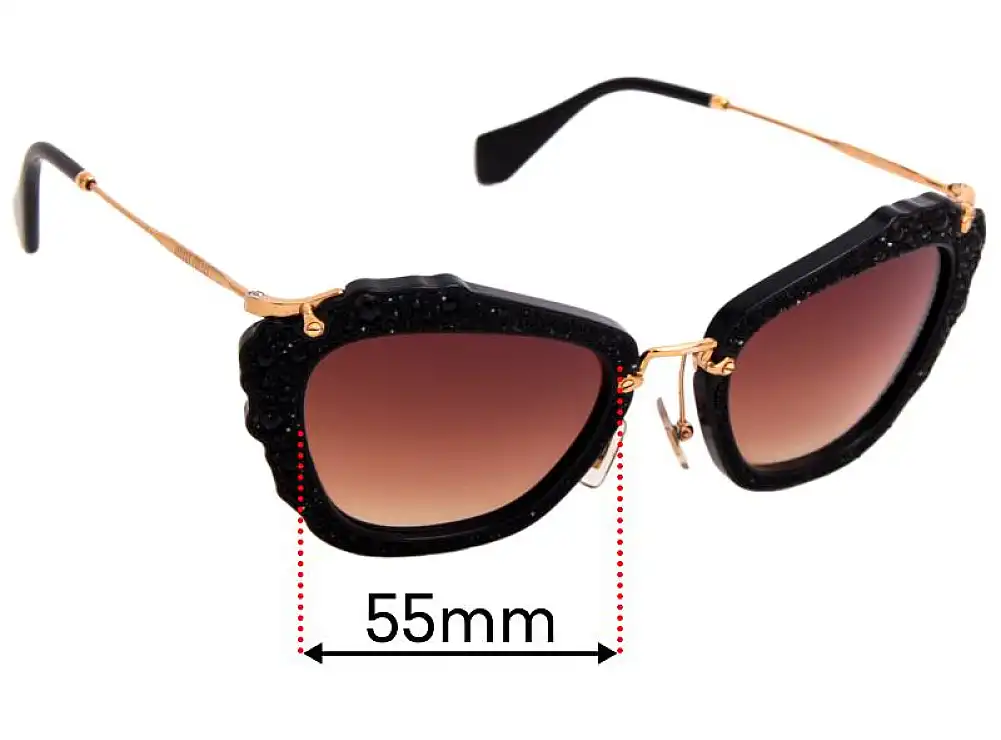 Sunglass Fix Replacement Lenses for Miu Miu SMU04Q - 55mm Wide Sunglass Fix Replacement Lenses for Miu Miu SMU04Q - 55mm Wide