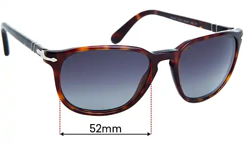 Sunglass Fix Replacement Lenses for Persol 3019-S - 52mm Wide Persol 3019-S Replacement Lenses 52mm wide