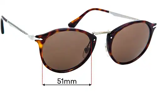 Sunglass Fix Replacement Lenses for Persol 3166-S - 51mm Wide Persol 3166-S Replacement Lenses 51mm wide