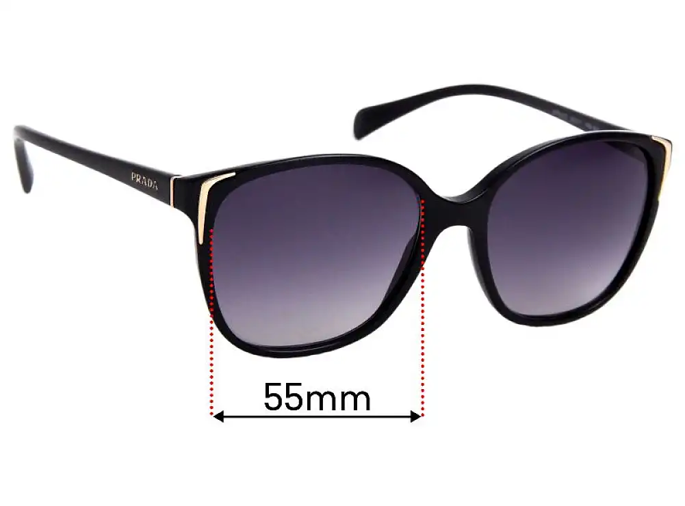 Sunglass Fix Replacement Lenses for Prada SPR01O *Measure Original* - 55mm Wide Sunglass Fix Replacement Lenses for Prada SPR01O *Measure Original* - 55mm Wide