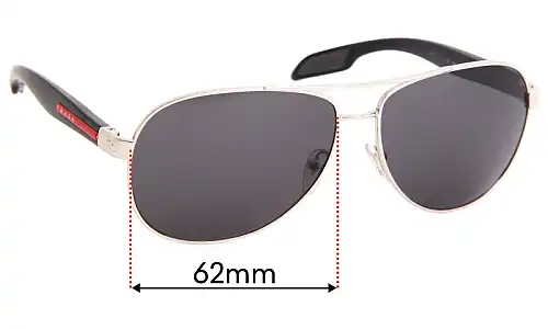 Sunglass Fix Replacement Lenses for Prada SPS53P - 62mm Wide Prada SPS53P Replacement Lenses 62mm wide