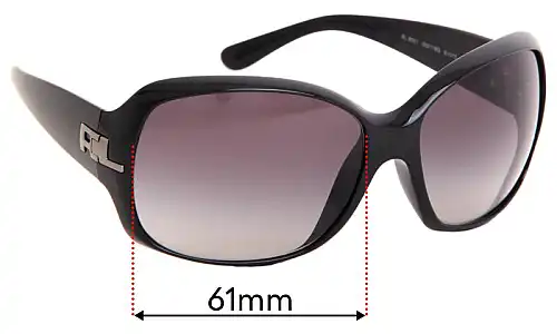 Sunglass Fix Replacement Lenses for Polo RL 8001 - 61mm Wide Polo RL 8001 Replacement Lenses 61mm wide